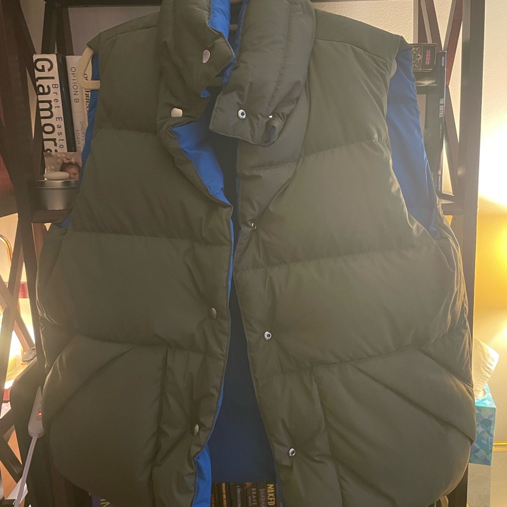 Tory Sport Green and Blue Puffer Vest